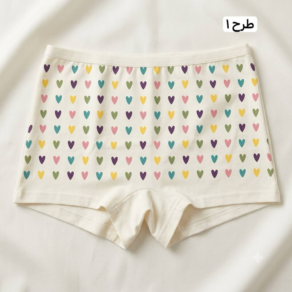 شورت پاچه دار طرحدار نخ پنبه زنانه