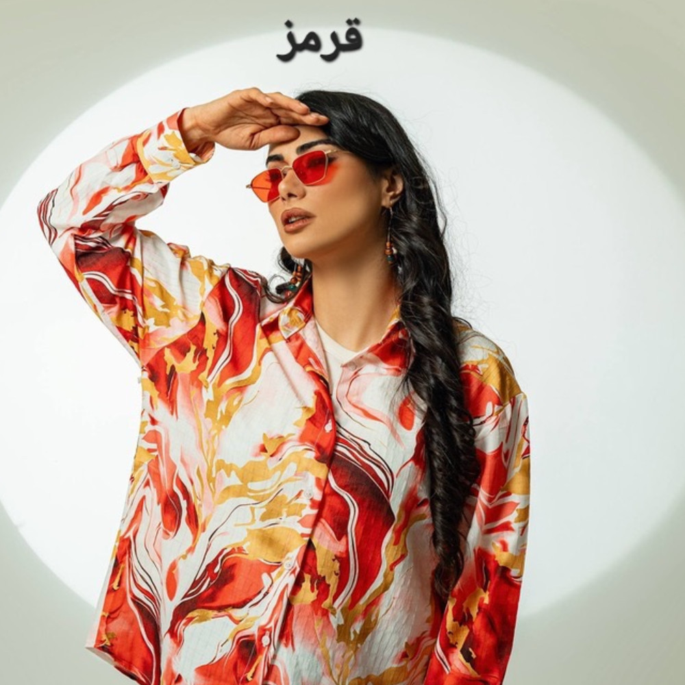 شومیز خنک پارچه براش طرح آبرنگ ترک زنانه