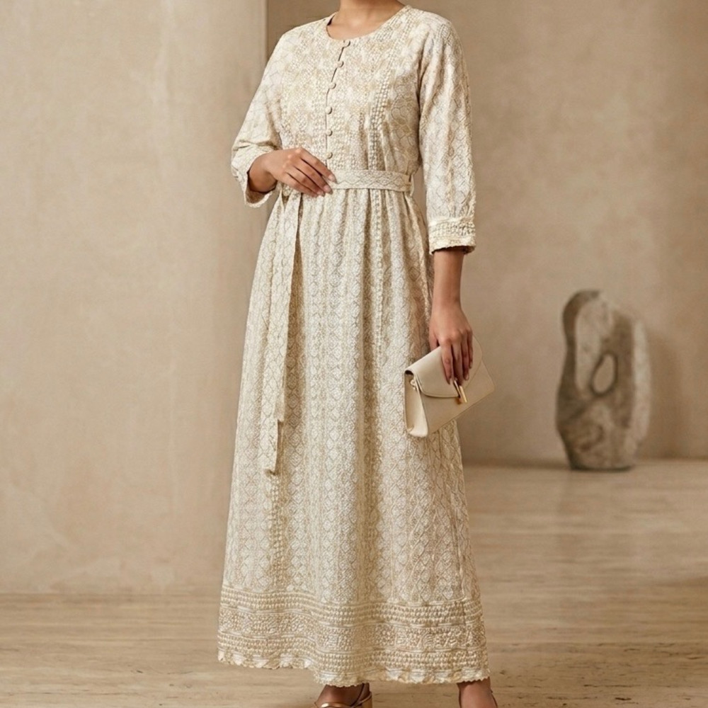 کفتان ساحلی وارداتی گلدوزی کرمی زنانه