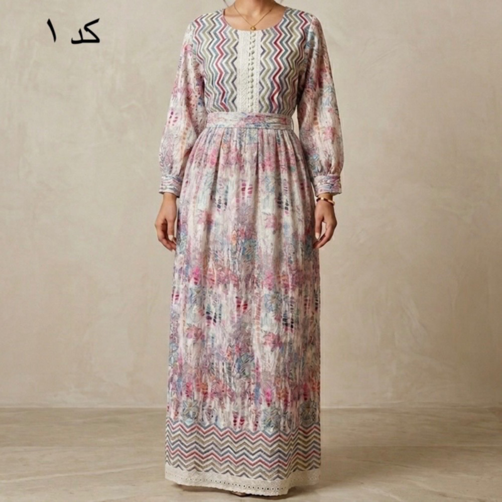 کفتان هندی بلند وارداتی گلدوزی نخی زنانه