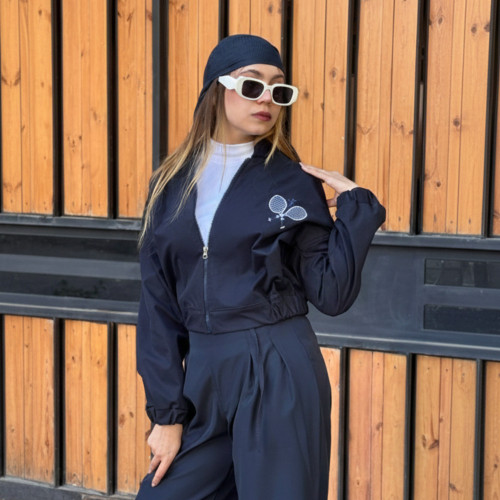 بامبر کتان زارا گلدوزی تنیسی دخترانه