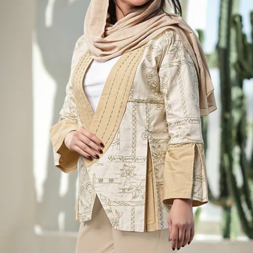 کت مانتویی پارچه پوپلین کوک‌دوزی زنانه