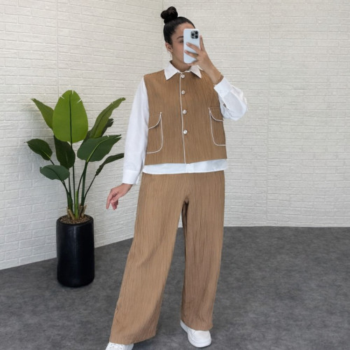 ست دوتکه وست و شلوارژاکارد دخترانه