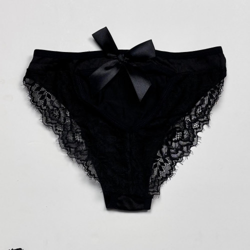 شورت دانتل مشکی پشت پاپیون زنانه – ظریف، جذاب و لطیف