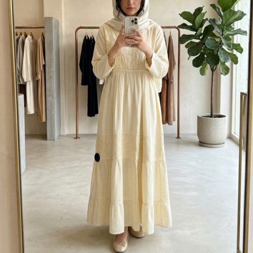 کفتان کرم رنگ نخی وارداتی زنانه