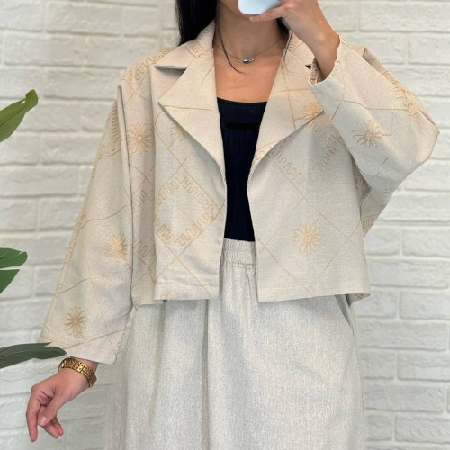 ست کت و دامن لینن نچرال زنانه