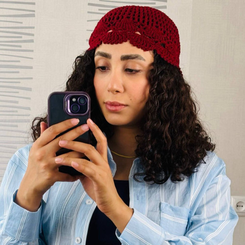 کلاه قلاب بافی مدل ماتیلدا دخترانه