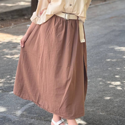 دامن لینن کمربند دار دخترانه