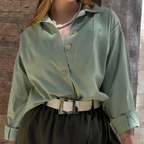 شومیز لینن کوتاه دخترانه