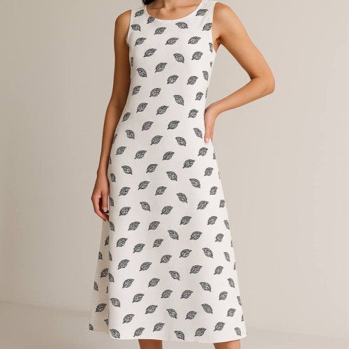 پیراهن بلند آستین حلقه تمام نخ زنانه