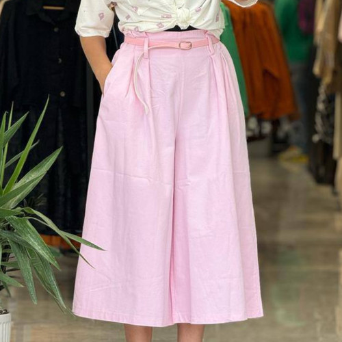 شلوار دامنی واید لینن نخی زنانه