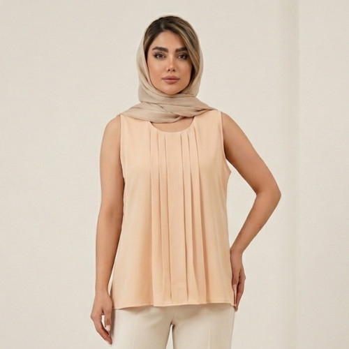 تاپ مجلسی کرپ حریر الیزه جلو پلیسه زنانه