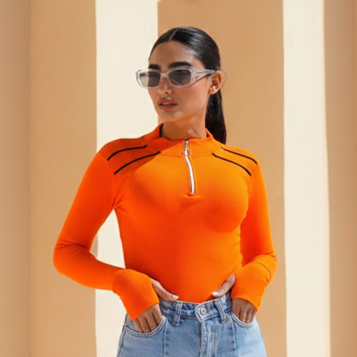 بادی مغزی دوزی نیم زیپ دخترانه