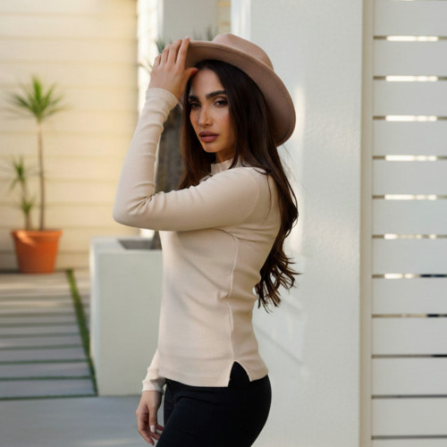 بلوز آستین بلند کبریتی یقه ۵ سانت زنانه