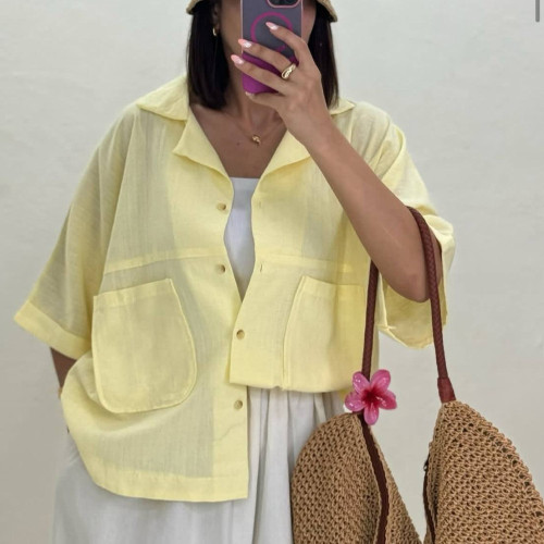 شومیز باکسی لینن زارا درجه ۱ زنانه