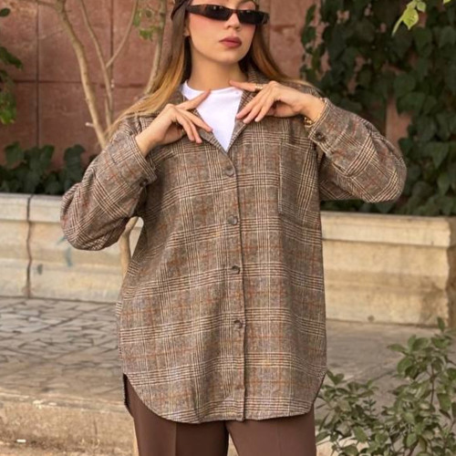 شکت چهارخونه پشمی زنانه