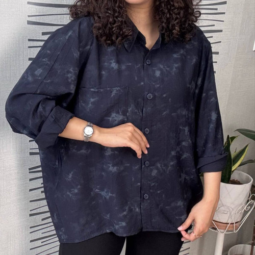 شومیز NR ترک با چاپ آبرنگی زنانه