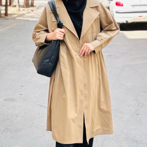 مانتو دانشجویی بلند لینن زنانه