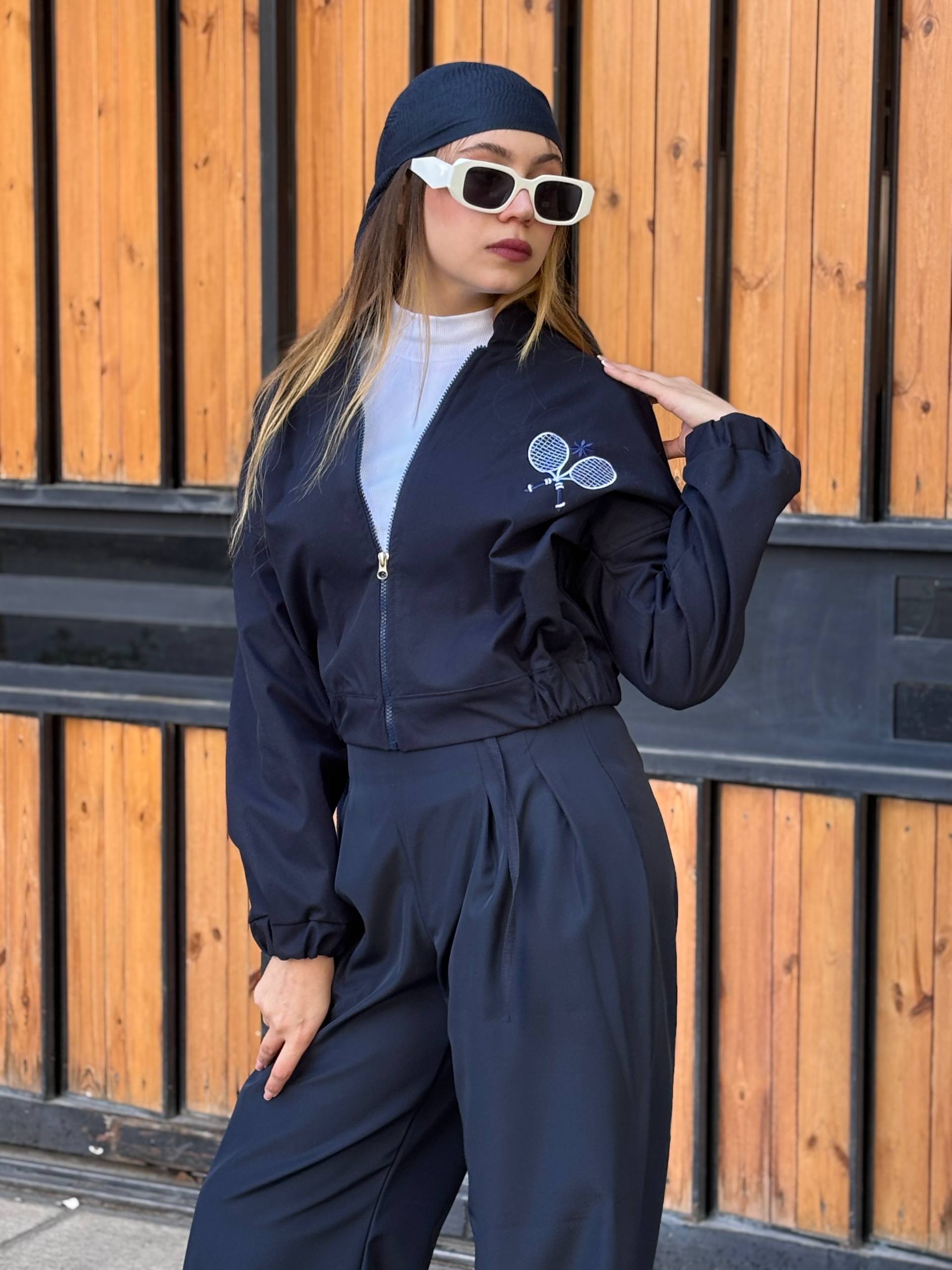 بامبر کتان زارا گلدوزی تنیسی دخترانه