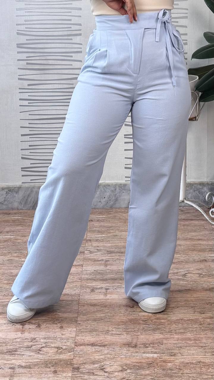 شلوار بگ فاق بلند کنفی زنانه