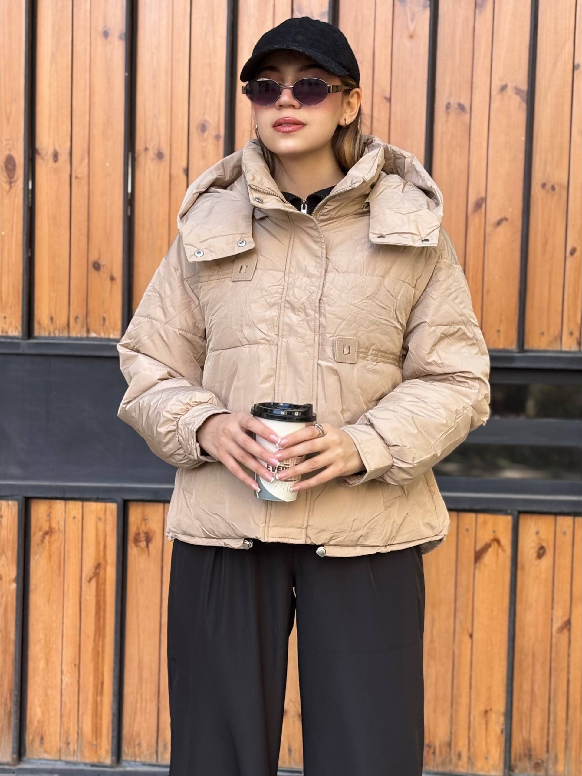 کاپشن داخل پشمی کلاه دار وارداتی دخترانه و زنانه