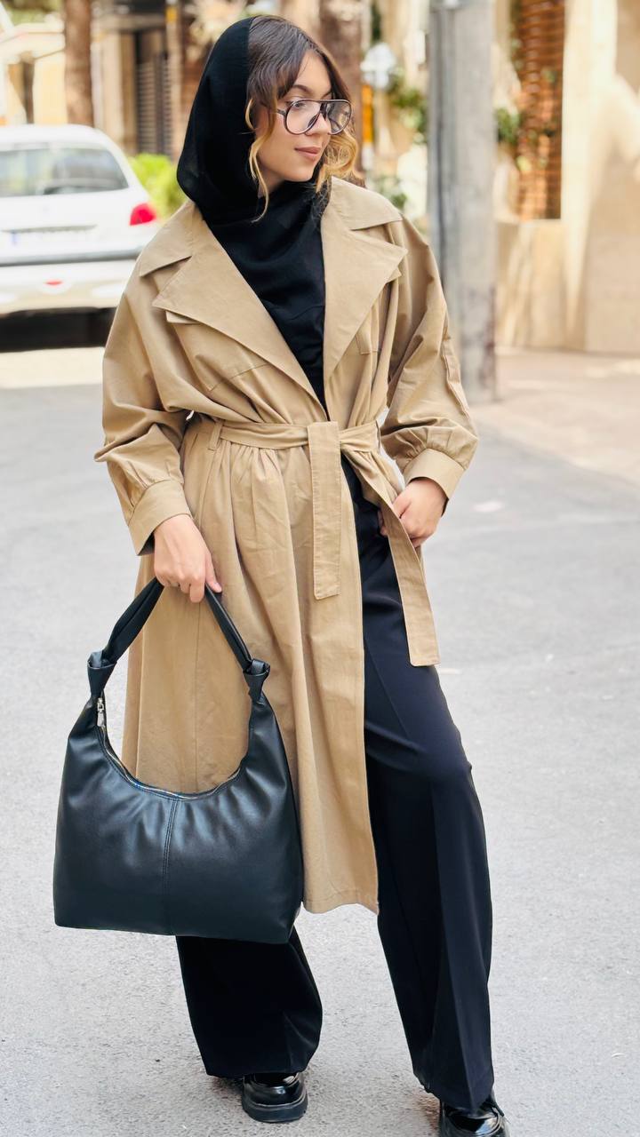 مانتو دانشجویی بلند لینن زنانه