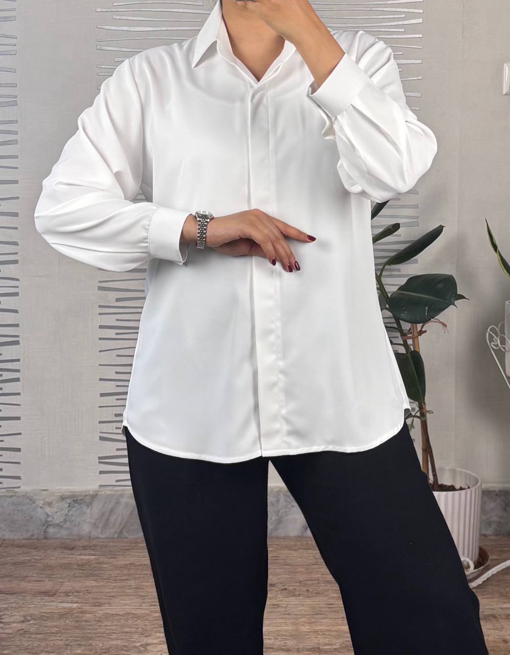 شومیز الیزه حریر قاپک مخفی زنانه